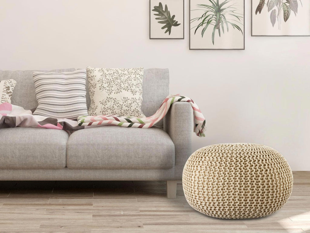 Puf/strikpuf premium Ø45cm 100% vandtæt flødeskum - Nordic Unique