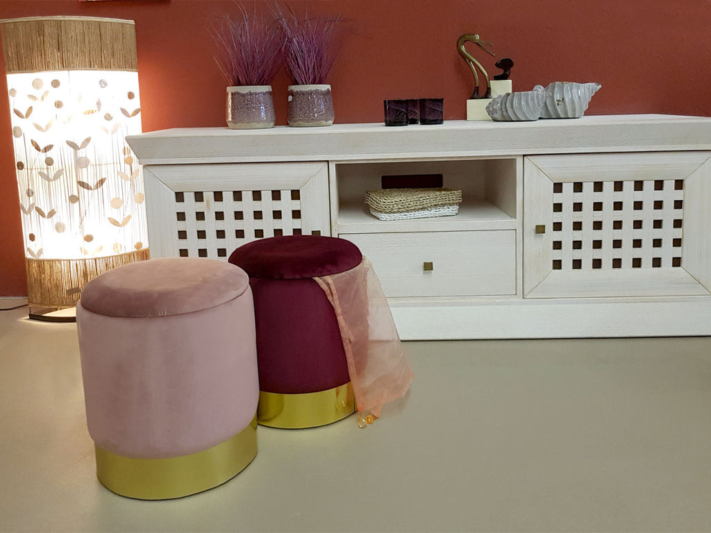 Puf med opbevaringsplads og låg Ø 31 H 38 cm - Nordic Unique