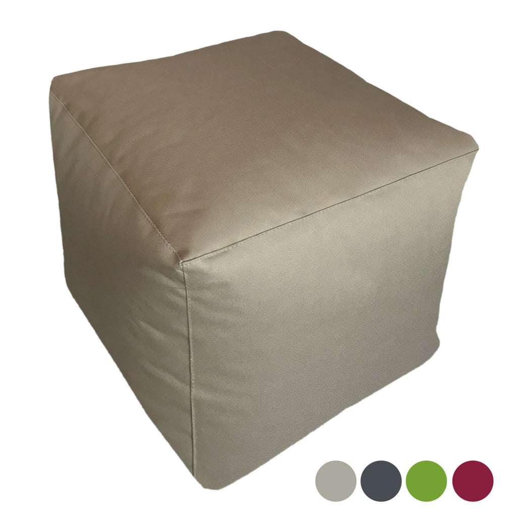 Puf 45x45x45cm til terrassen, vandtæt creme