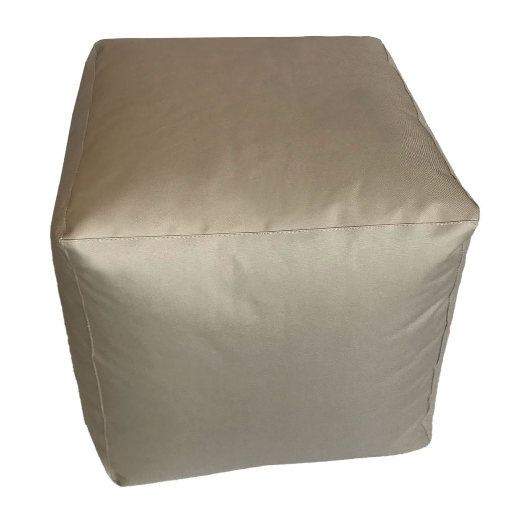 Puf 45x45x45cm til terrassen, vandtæt creme