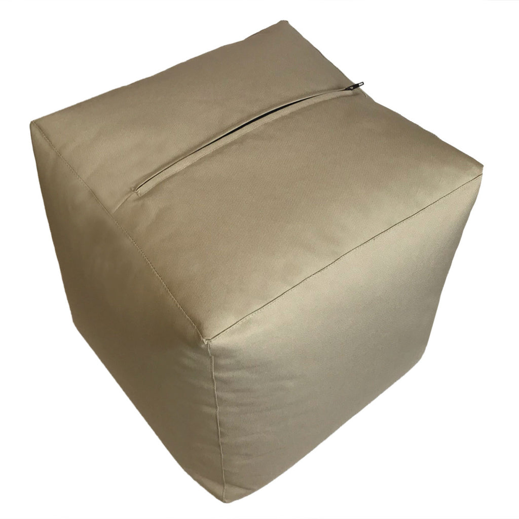 Puf 45x45x45cm til terrassen, vandtæt creme