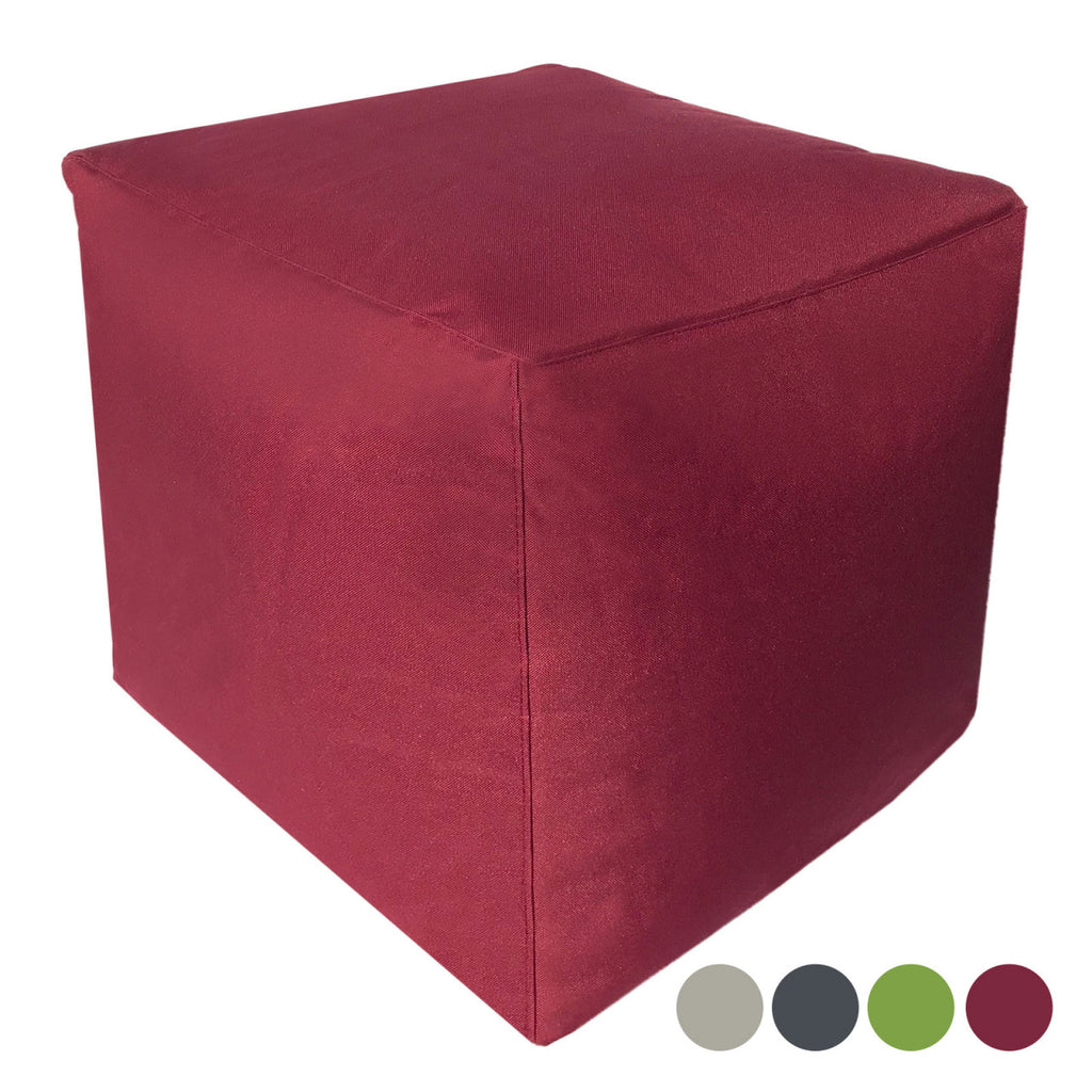 Puf 45x45x45cm til terrassen, vandtæt rød