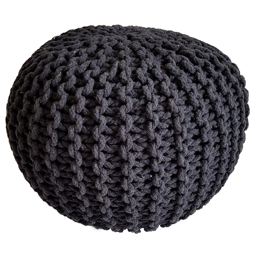 Strikpuf Ø45 cm sort/antracit