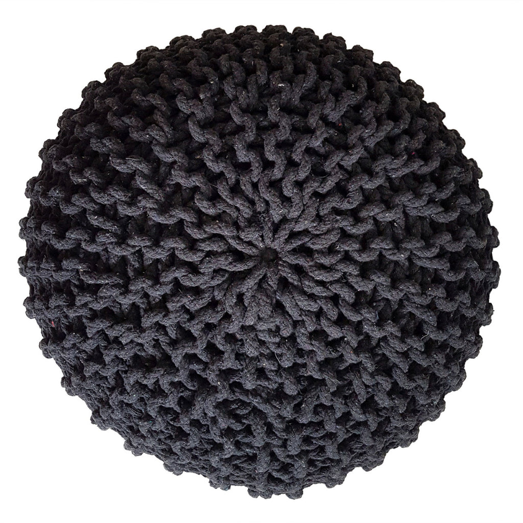 Strikpuf Ø45 cm sort/antracit