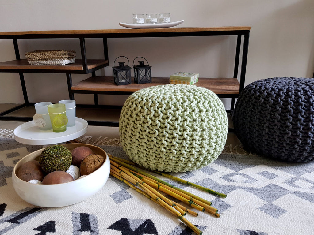 Strikpuf Ø45 cm sort/antracit