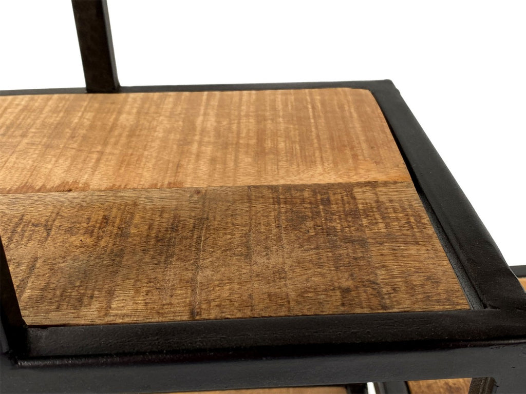Væghængt reol/hylde 80x80x20cm i metal og træ - Nordic Unique
