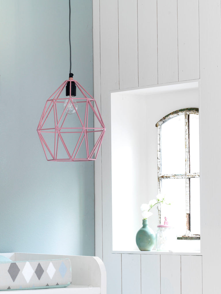 Ledning hængende lampe lyserød Ø27cm