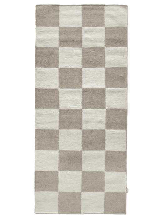 Løber Firkanter Tæppe 80x200cm - Hvid/Beige