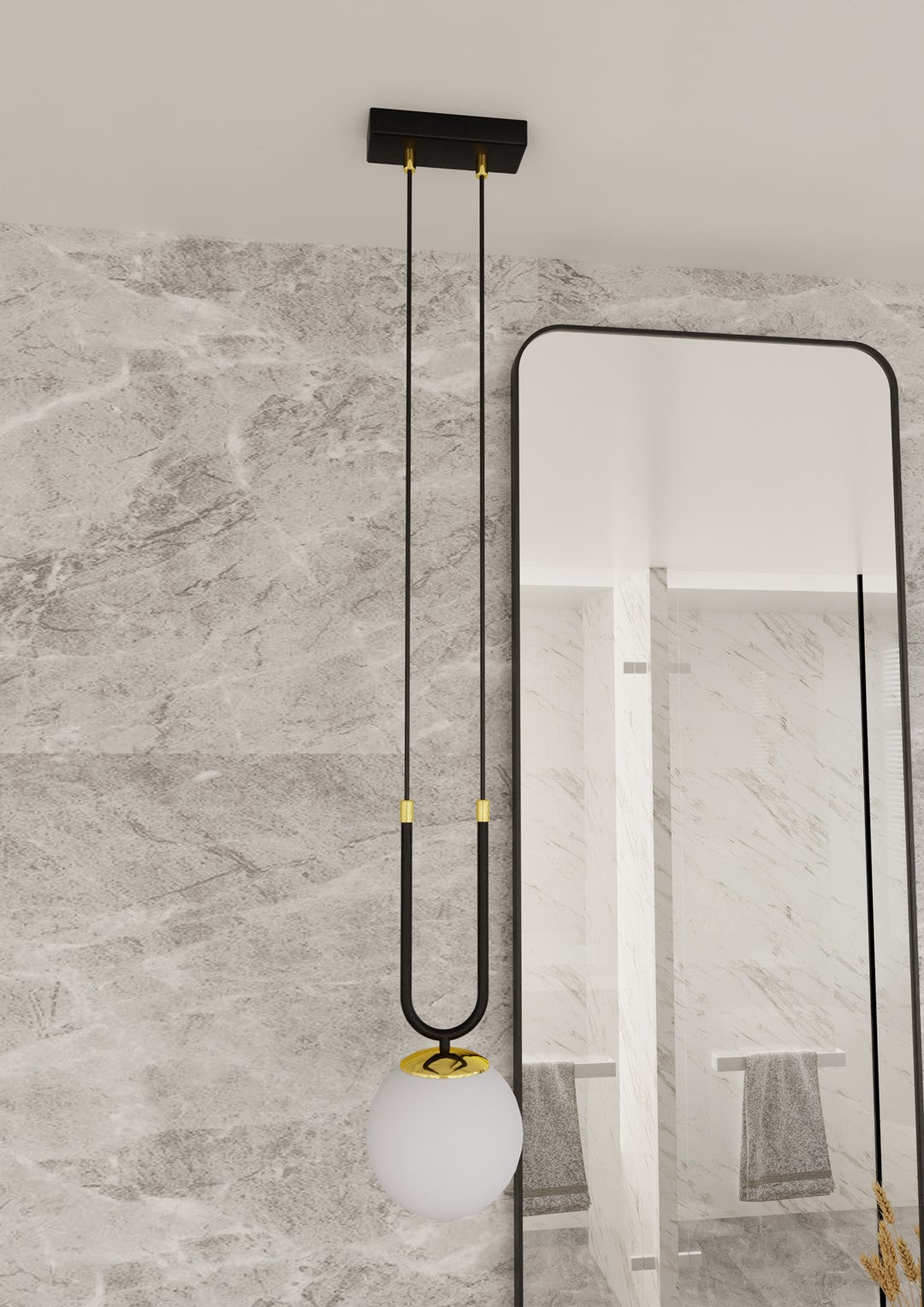 Loftlampe GLAM 1 - Sort / Hvid / Guld - Nordic Unique