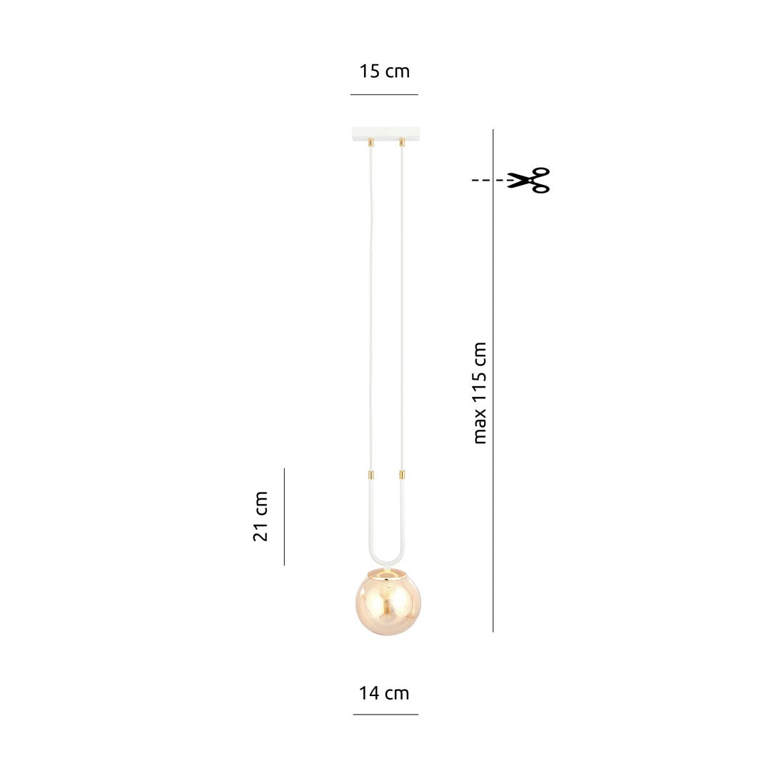 Loftlampe GLAM 1 - Hvid / Rav / Guld - Nordic Unique