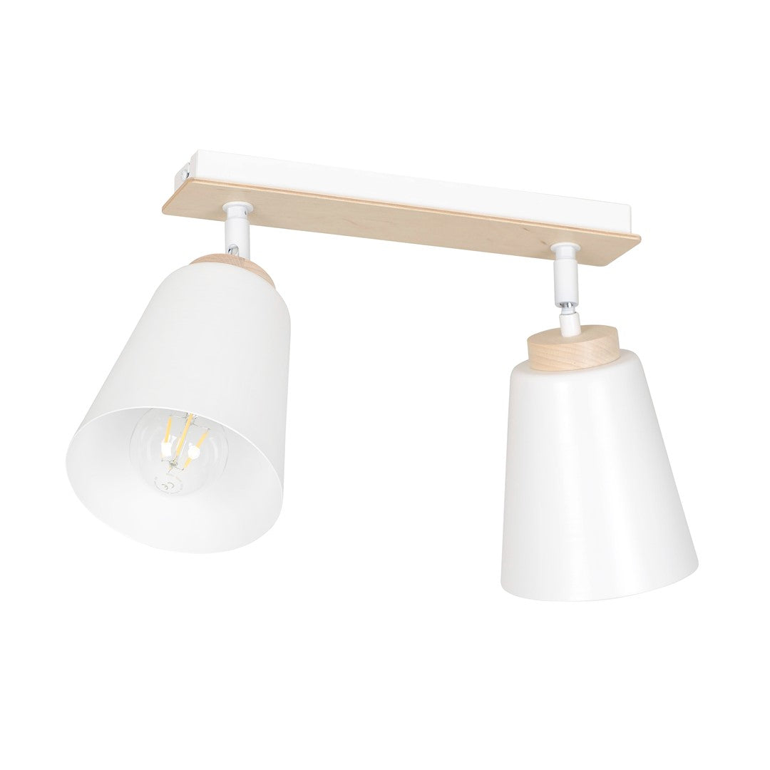 Loftlampe ATLAS 2 - Hvid / Træ - Nordic Unique