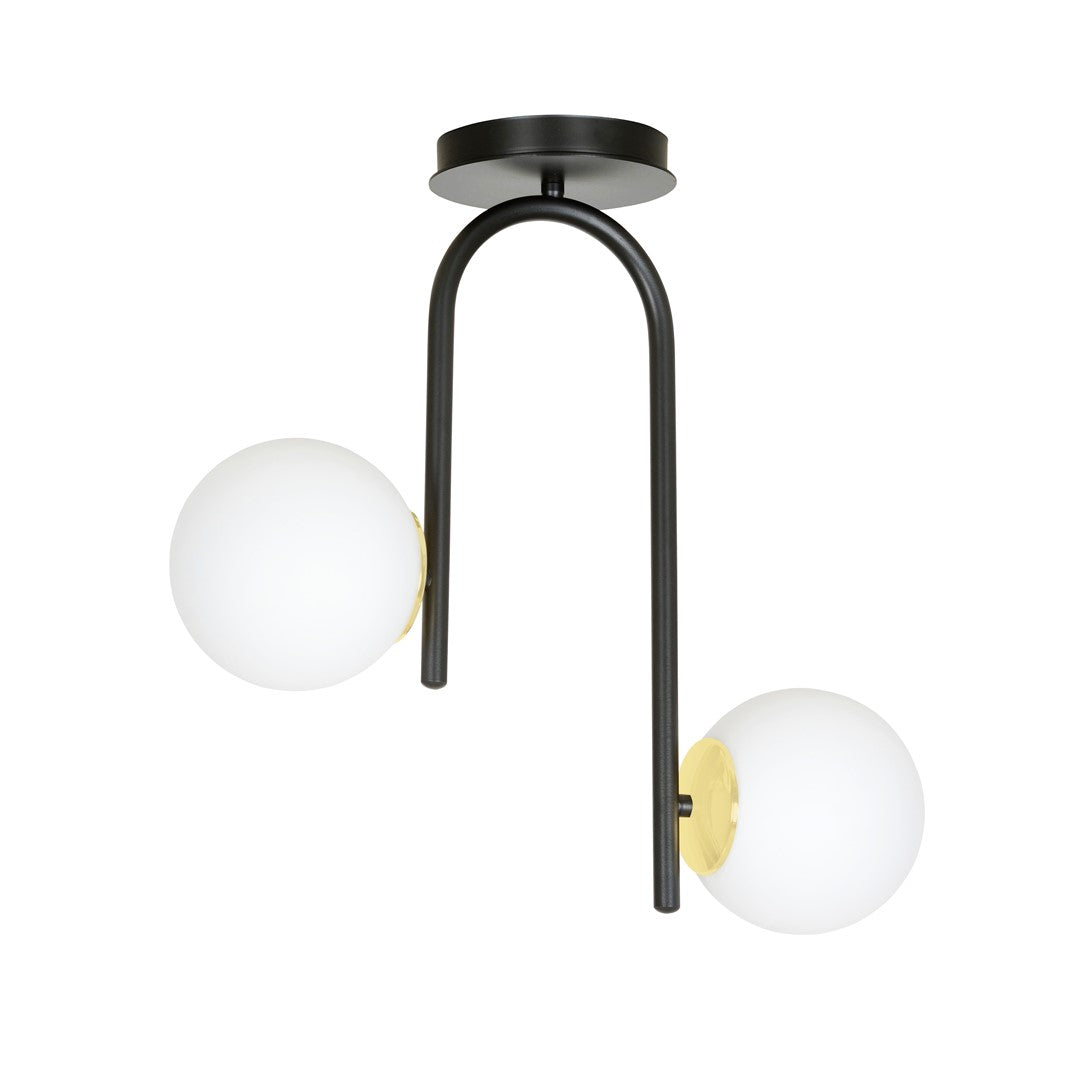 Loftlampe RAGNAR 2 - Sort / Guld / Hvid - Nordic Unique