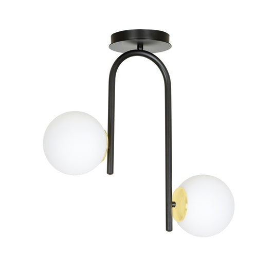 Loftlampe RAGNAR 2 - Sort / Guld / Hvid - Nordic Unique
