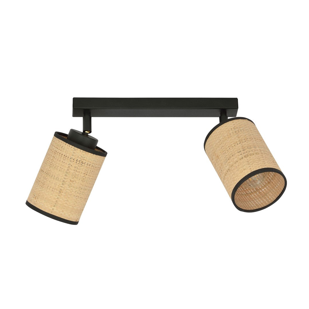 Loftlampe YOGA 2 - Sort / Rattan - Nordic Unique