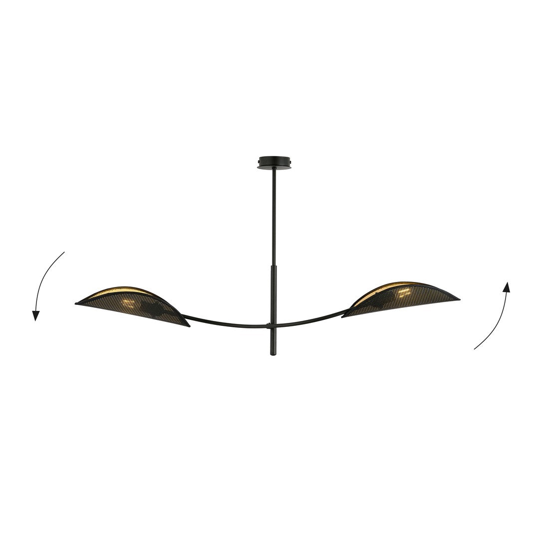 Loftlampe LOTUS 2 - Sort / Guld - Nordic Unique