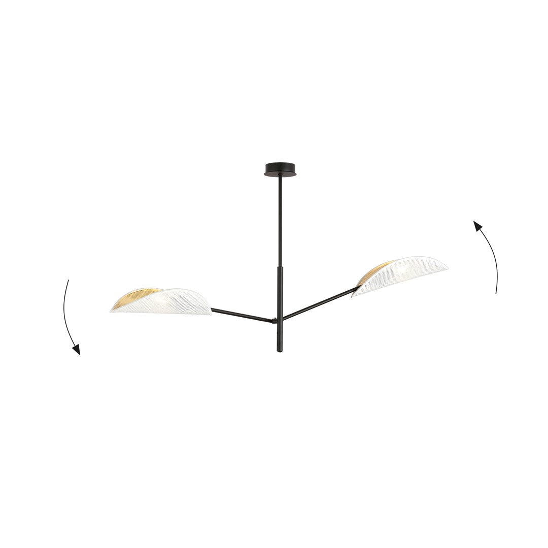 Loftlampe VENE 2 - Hvid / Guld - Nordic Unique