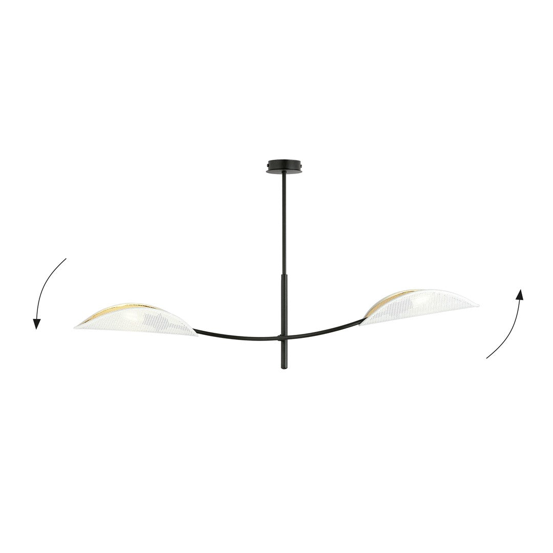 Loftlampe LOTUS 2 - Sort / Hvid / Guld - Nordic Unique