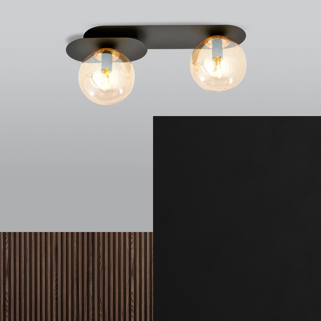Loftlampe PLAZA 2 - Sort / Rav - Nordic Unique