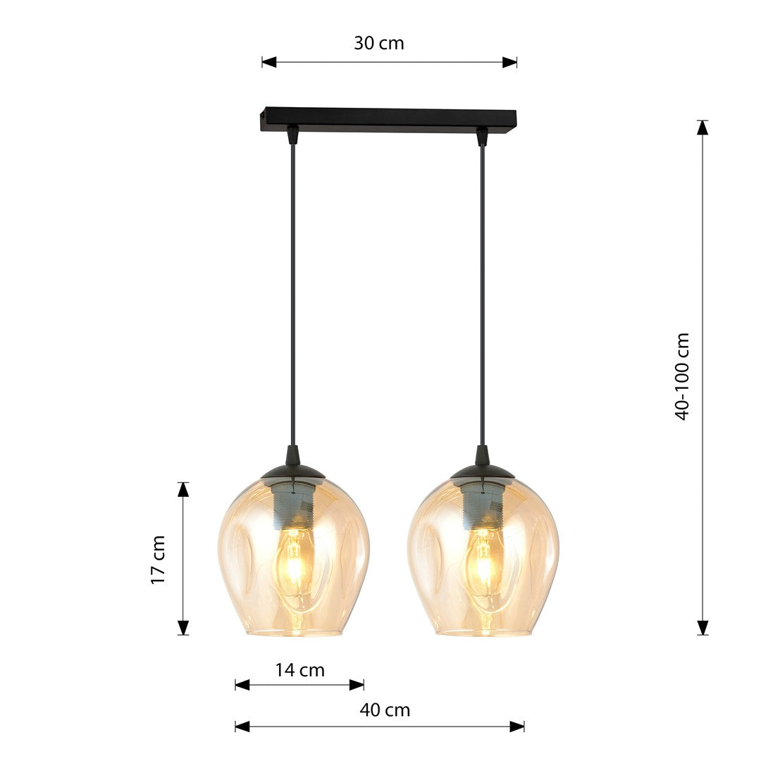 Loftlampe ISTAR 2 Sort / Rav - Nordic Unique