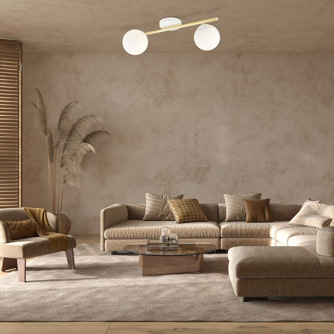 Loftlampe SPLENDI 2 - Hvid / Guld - Nordic Unique