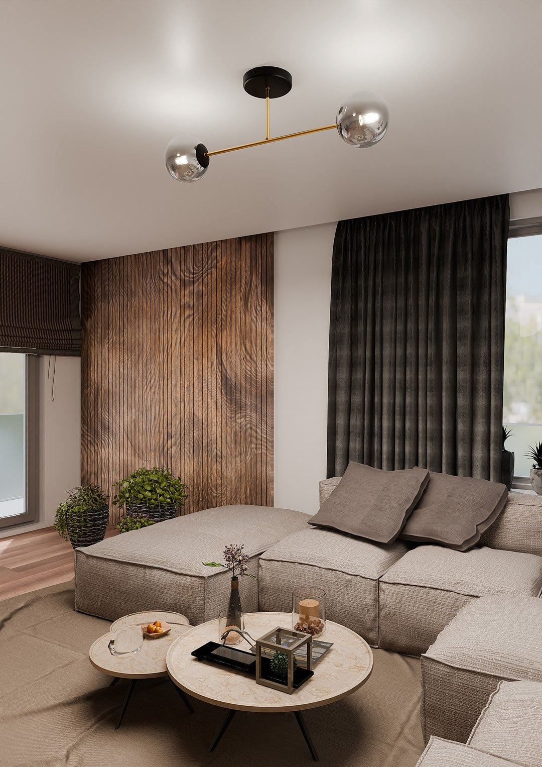 Loftlampe MAGNUM 2 - Sort / Grafit / Guld - Nordic Unique