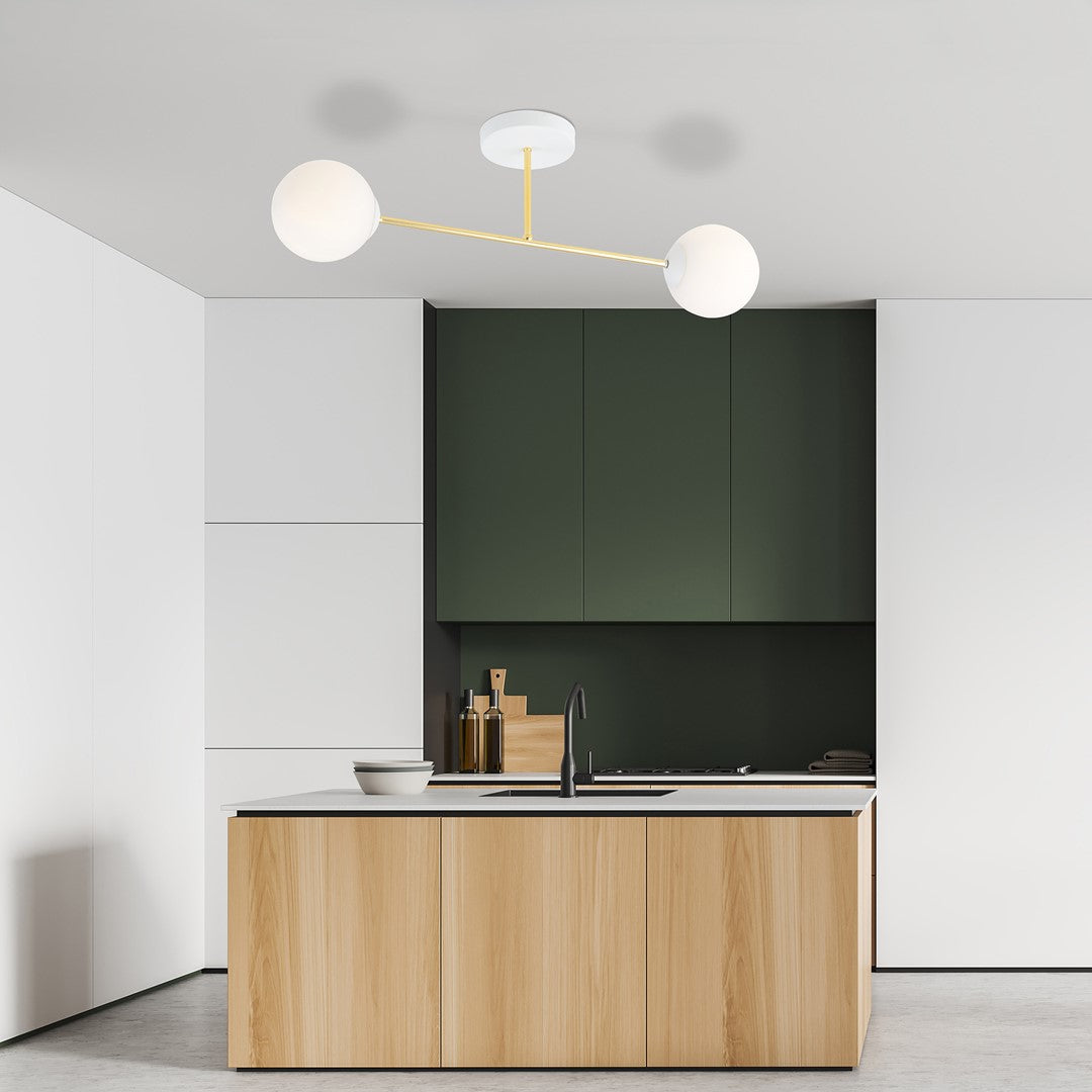 Loftlampe MAGNUM 2 - Guld / Hvid - Nordic Unique