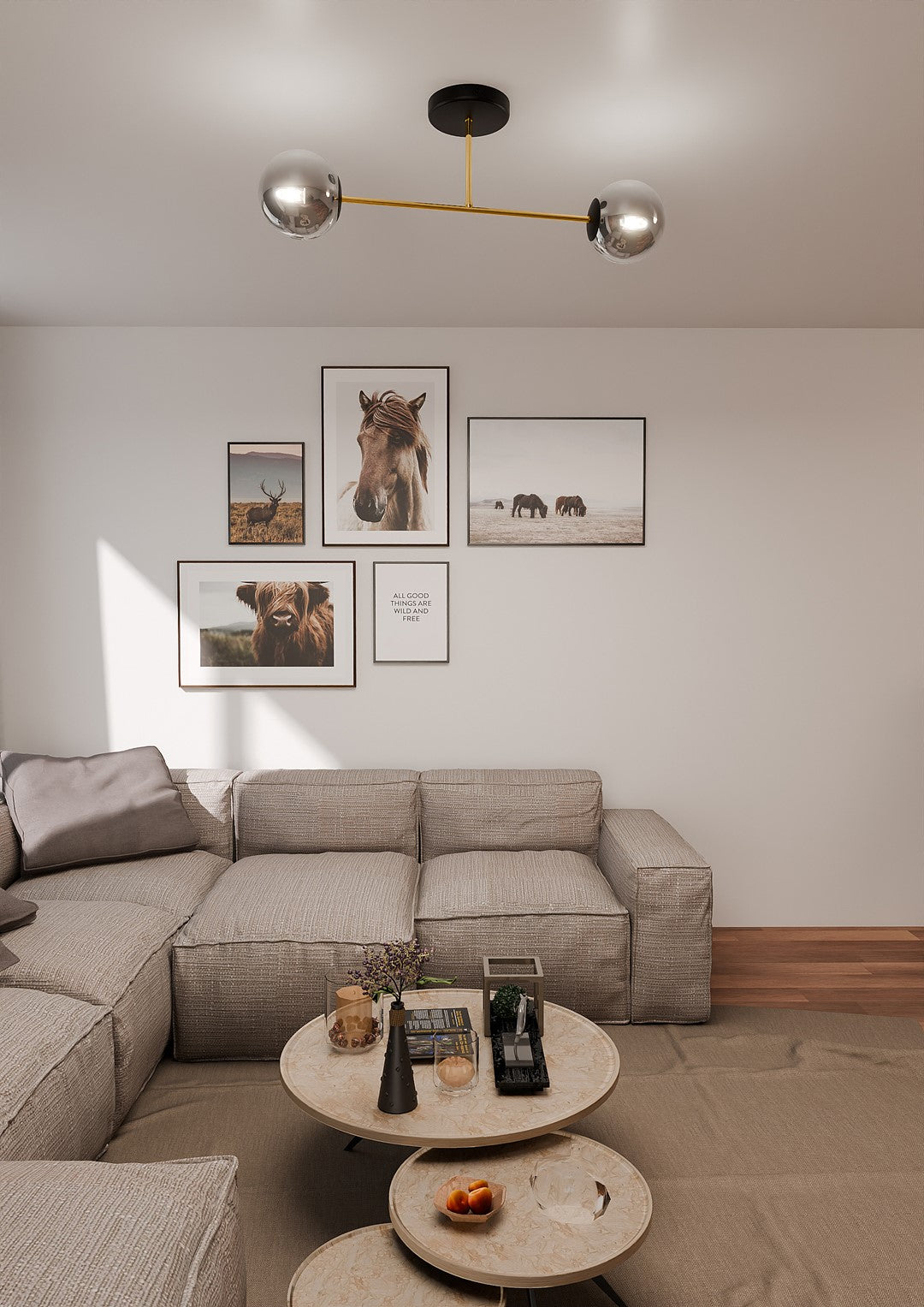 Loftlampe MAGNUM 2 - Sort / Grafit / Guld - Nordic Unique