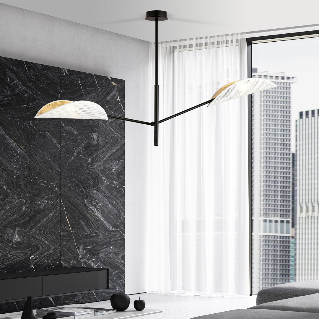 Loftlampe VENE 2 - Hvid / Guld - Nordic Unique