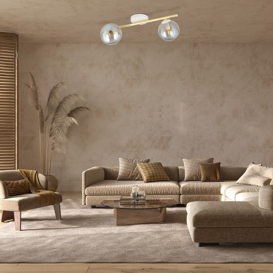 Loftlampe SPLENDI 2 - Hvid / Guld / Grafit - Nordic Unique