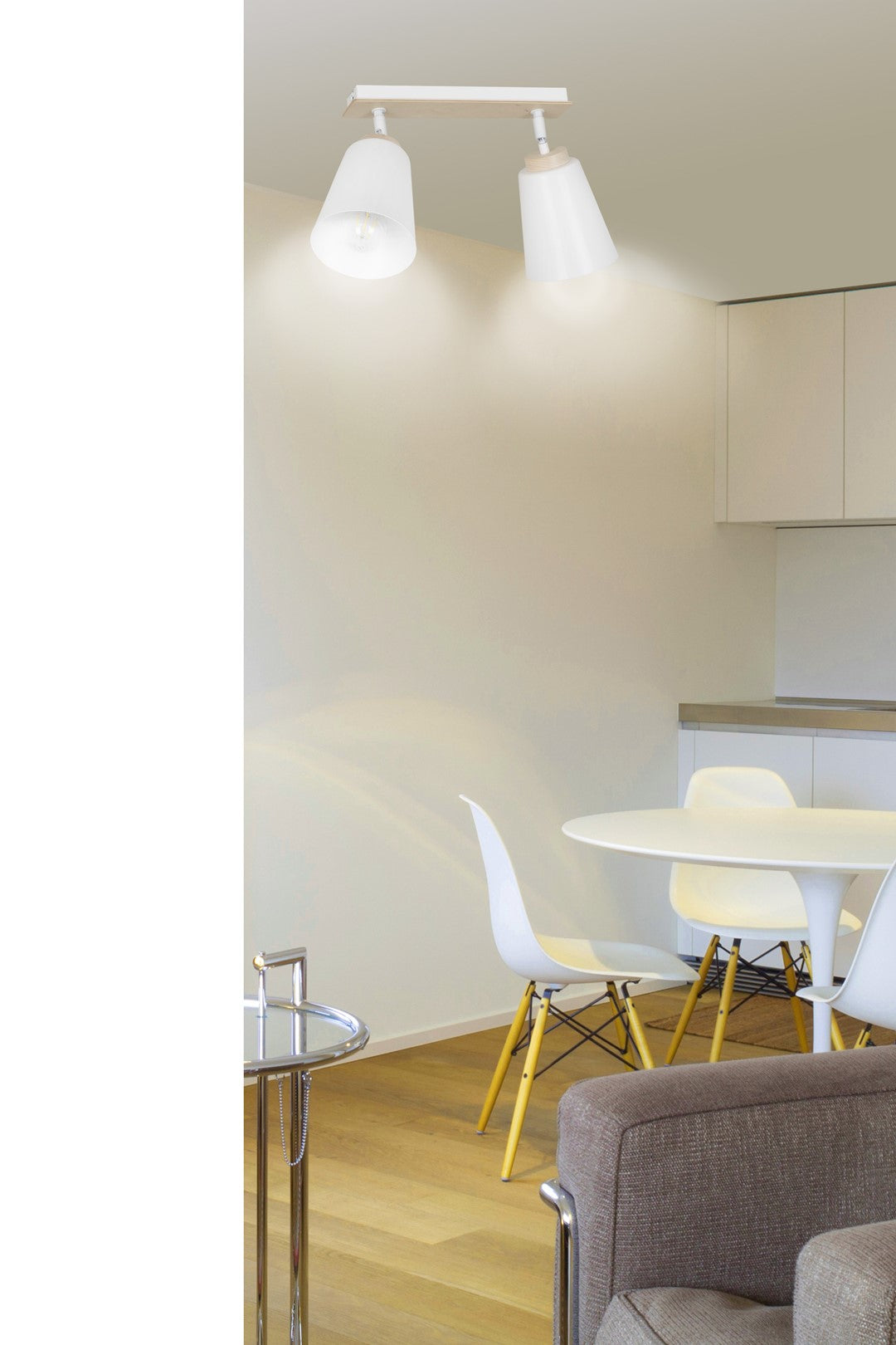 Loftlampe ATLAS 2 - Hvid / Træ - Nordic Unique