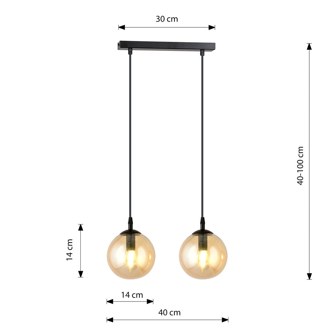 Loftlampe COSMO 2 - Sort / Rav - Nordic Unique
