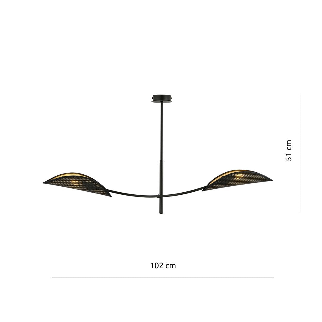 Loftlampe LOTUS 2 - Sort / Guld - Nordic Unique