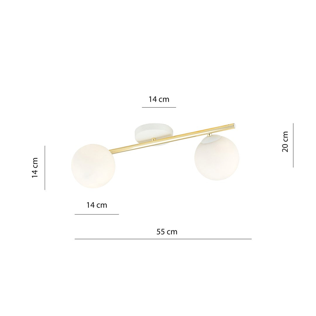 Loftlampe SPLENDI 2 - Hvid / Guld - Nordic Unique