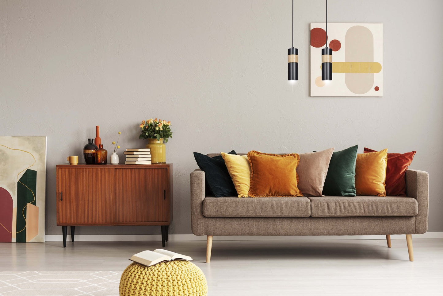 Loftlampe AKARI 2 - Sort / Træ - Nordic Unique