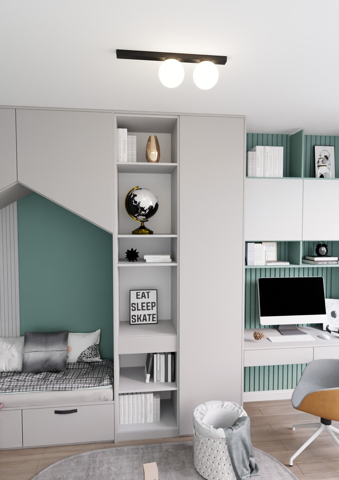 Loftlampe FIT 2 - Sort / Hvid - Nordic Unique