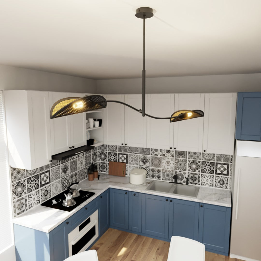 Loftlampe LOTUS 2 - Sort / Guld - Nordic Unique