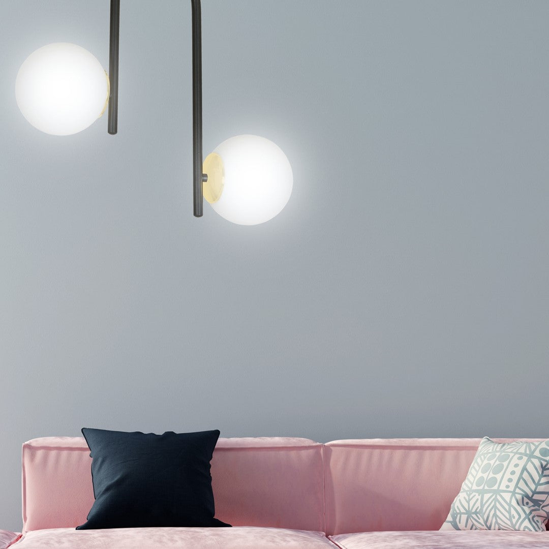 Loftlampe RAGNAR 2 - Sort / Guld / Hvid - Nordic Unique