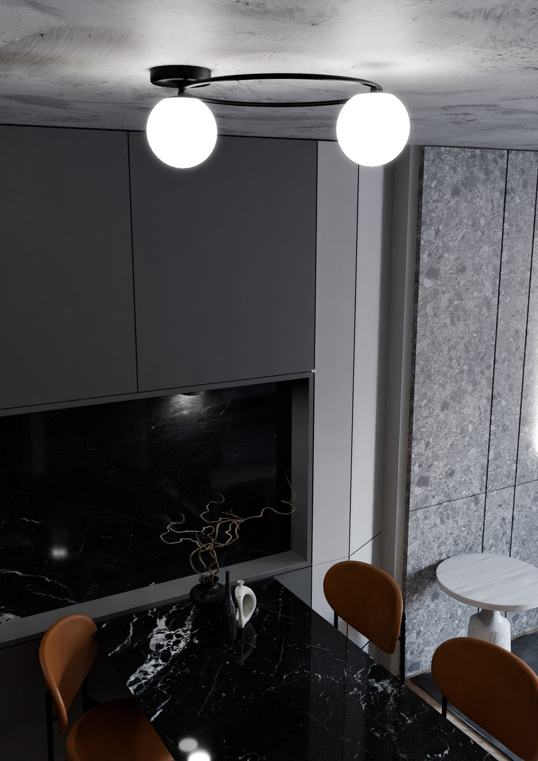 Loftlampe SOPRA 2 - Sort / Hvid - Nordic Unique