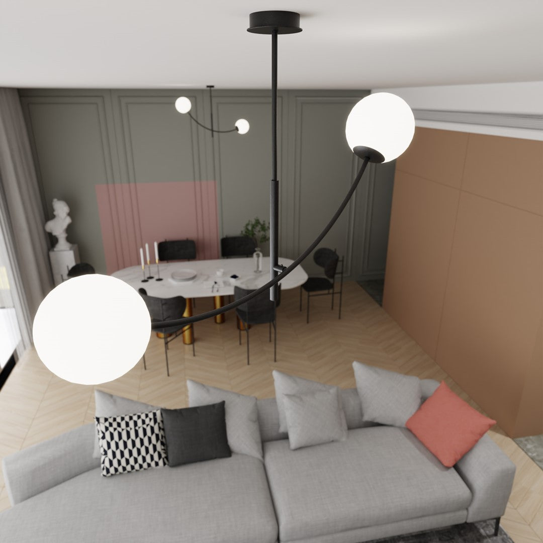 Loftlampe HUNTER 2 - Sort / Hvid - Nordic Unique