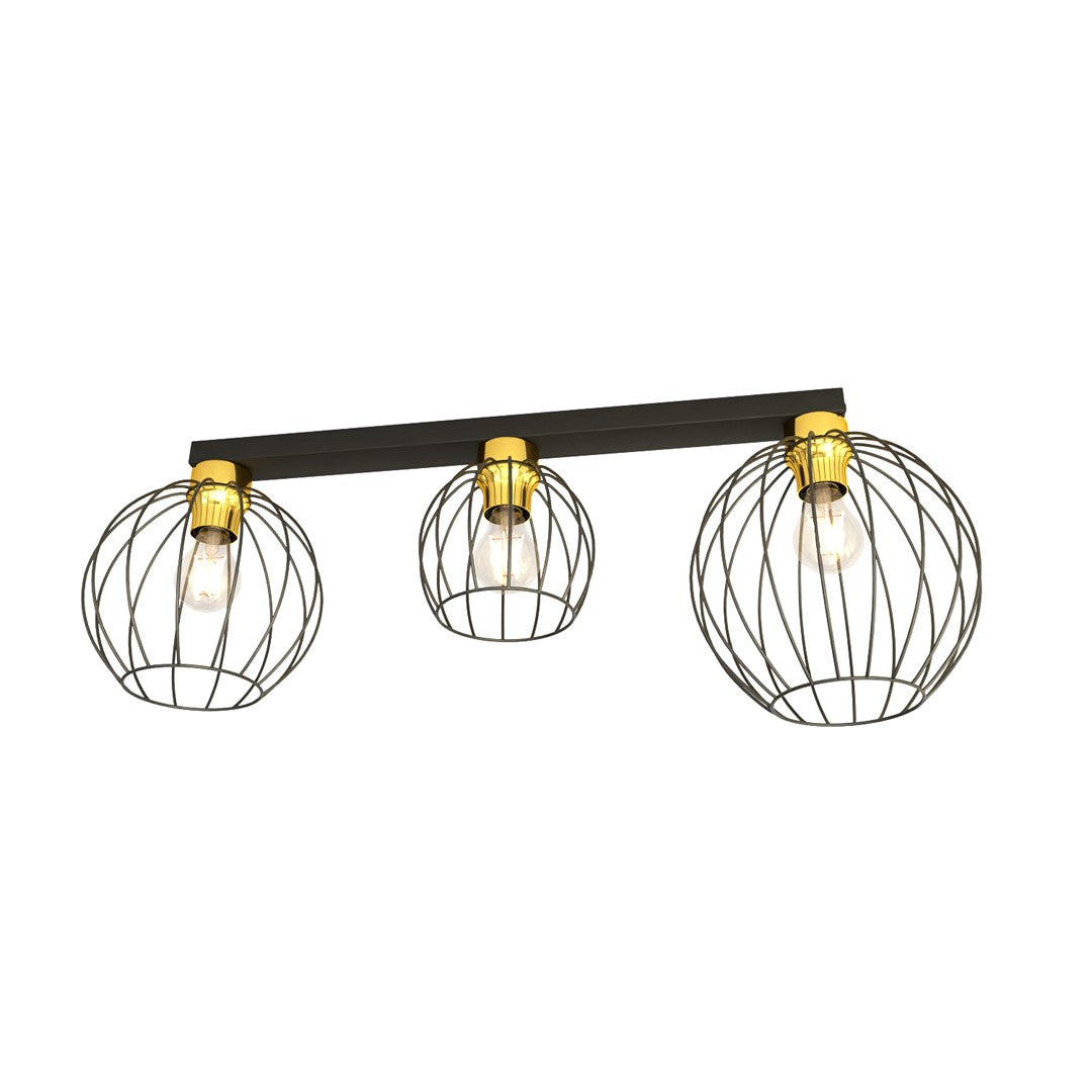 Loftlampe REDE 3 - Sort / Guld - Nordic Unique