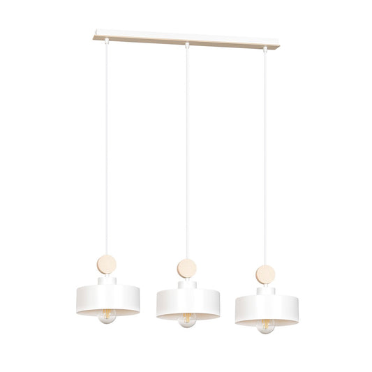Loftlampe TUNISO 3 - Hvid / Træ - Nordic Unique