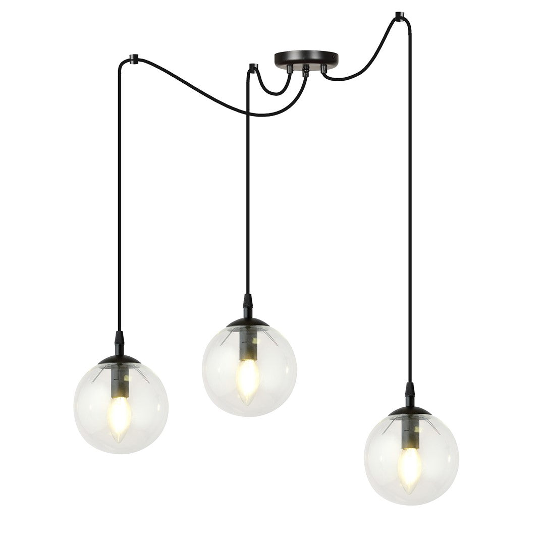 Loftlampe GIGI 3 Gennemsigtig - Sort - Nordic Unique
