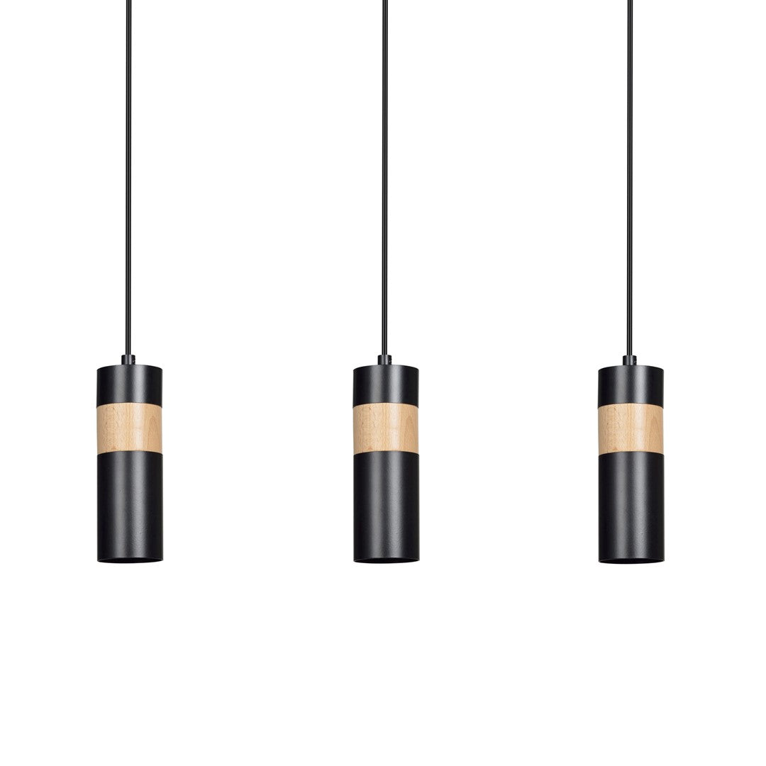 Loftlampe AKARI 3 - Sort / Træ - Nordic Unique