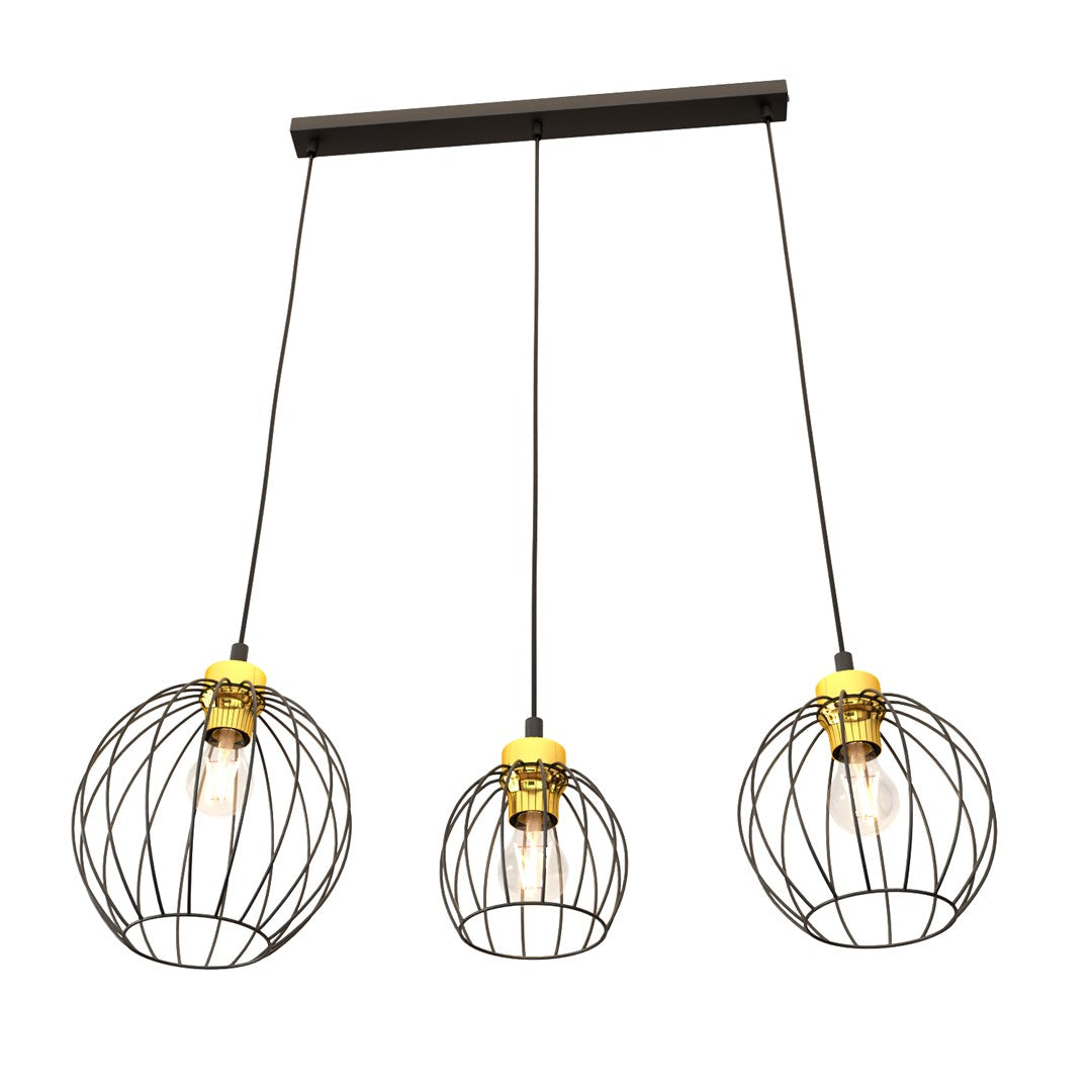 Loftlampe NANDO 3 - Sort / Guld - Nordic Unique