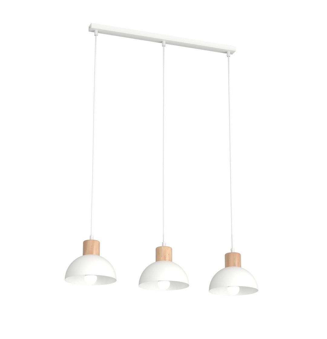 Loftlampe SECO 3 - Hvid / Træ - Nordic Unique