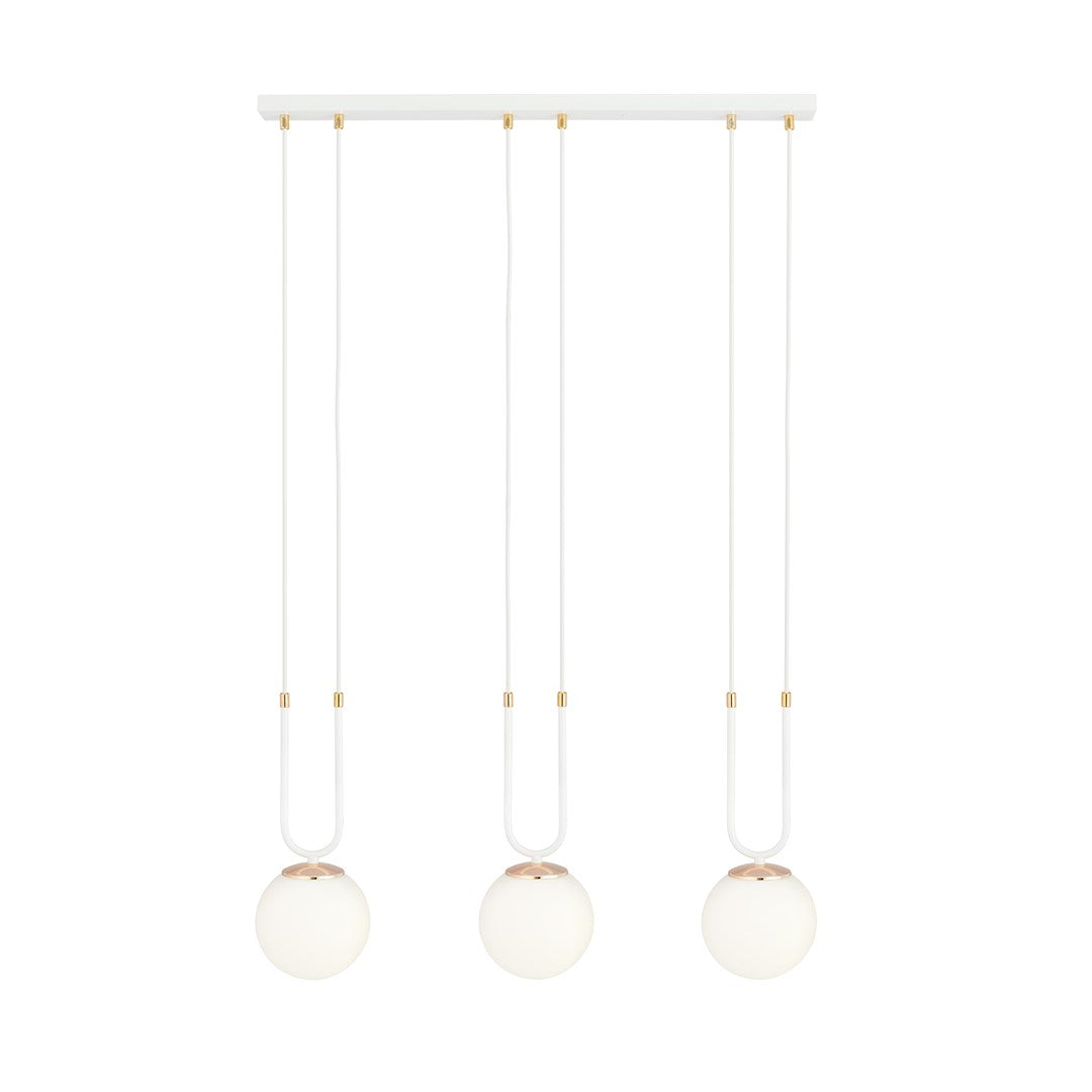 Loftlampe GLAM 3 - Hvid / Guld - Nordic Unique
