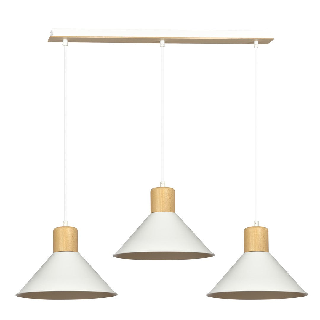 Loftlampe ROWEN 3 - Hvid / Træ - Nordic Unique