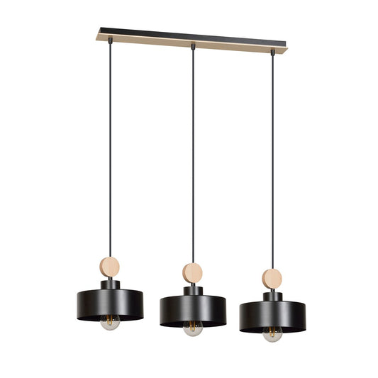 Loftlampe TUNISO 3 - Sort / Træ - Nordic Unique