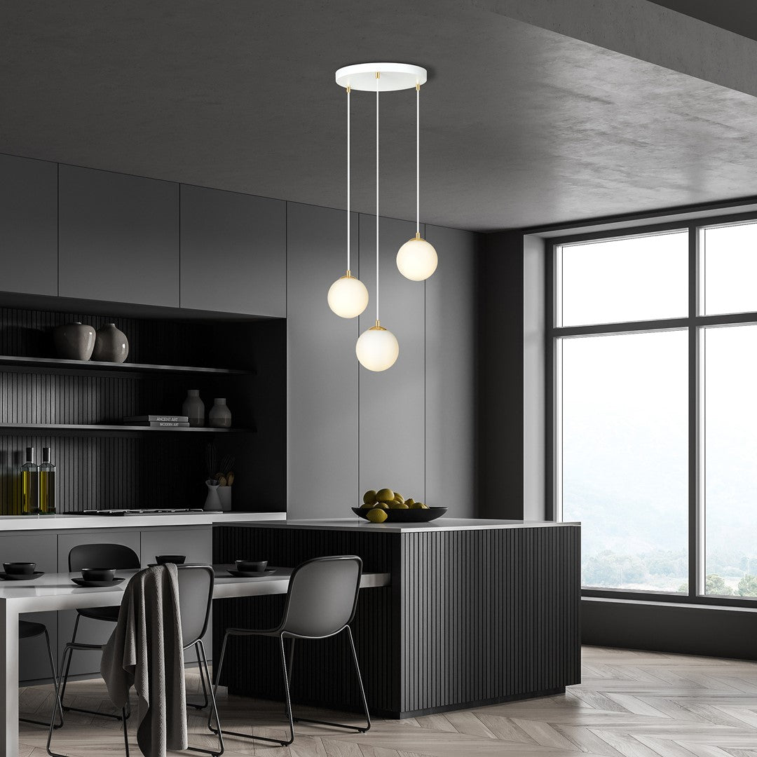 Loftlampe ROYAL 3 - Hvid / Guld - Nordic Unique