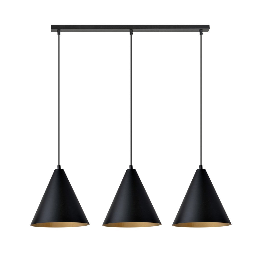 Loftlampe REBEL 3 - Sort / Guld - Nordic Unique